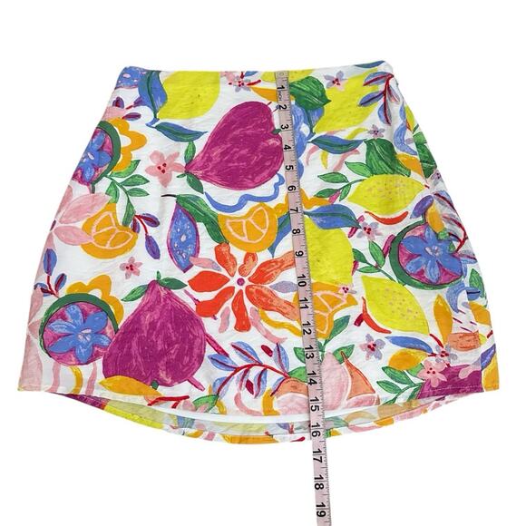 Fore Women S Mini Skirt Floral Fruit Print Vacation Fun Tropical Resort Cruise - Picture 5 of 10